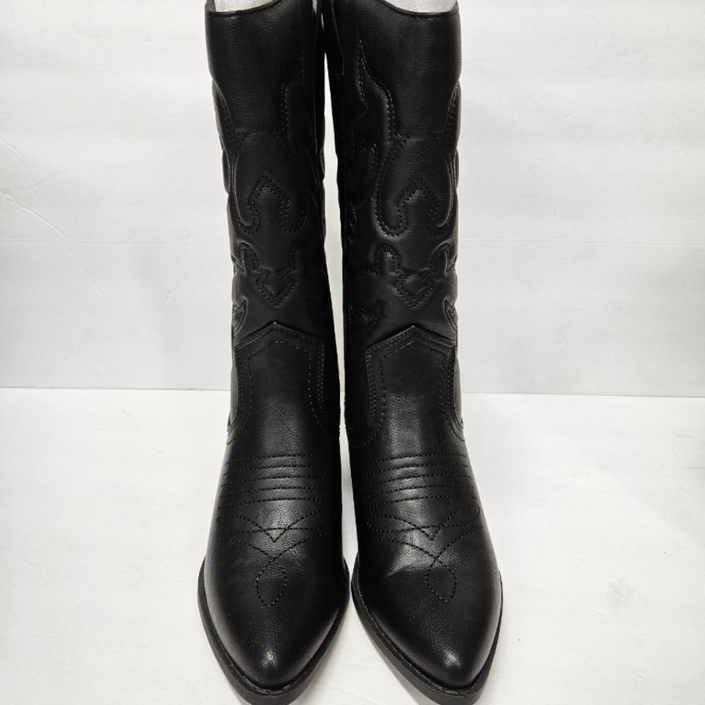 Soda Black Western Ankle Boots